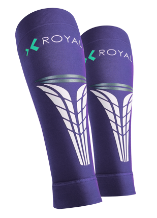 Royal Bay Extreme - Kompresní lýtkové návleky - fialové, velikost XL